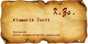 Klamarik Zsolt névjegykártya