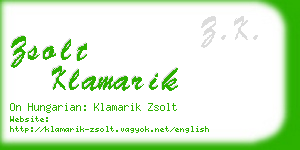 zsolt klamarik business card